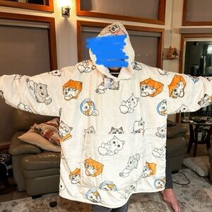 Cute Animal Print Hoodie Blanket